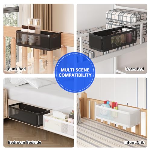 Bedside Caddy Shelf for Bunk Bed, Black, L11in*W4.9in*H3.93in - Image 7