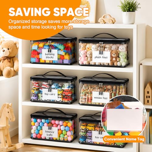 10 Packs Clear Toy Storage Bags with Zippers,Toy | Home Organization - Image 4