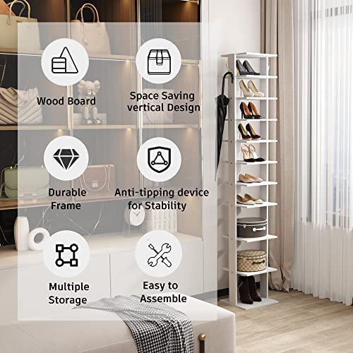 HOMEFORT 10-Tier Vertical Shoe Rack, Corner Shoe Tower - Image 6