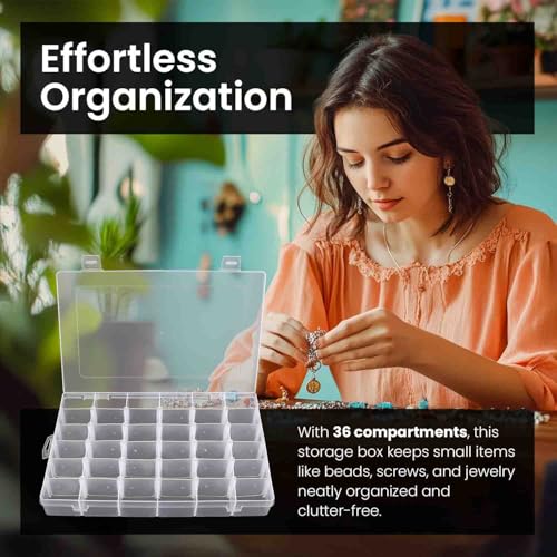 Budreu 4pack 36 Grids Plastic Clear Organizer Box Bead - Image 6