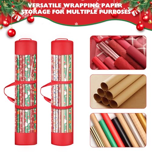 2Pack Christmas Gift Wrapping Paper Organizer Storage 40 - Image 5