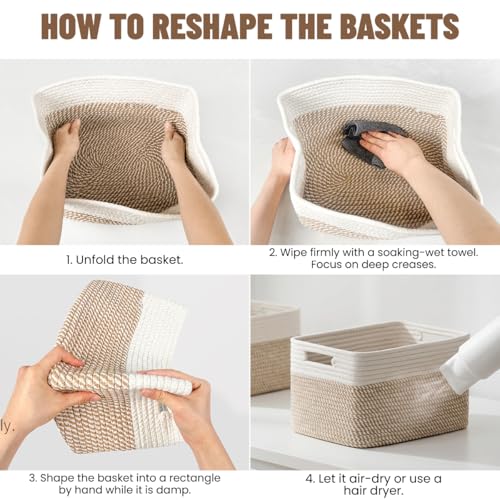5 Pack Woven Storage Baskets, Decorative Storage Bin | Home Organizati - Image 7