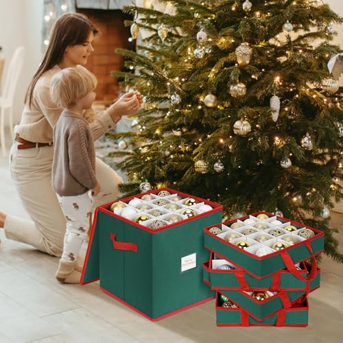 Christmas Ornament Storage Box Stores 64 Ornaments, Non-Woven - Image 3