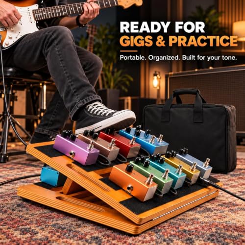 Boao Wooden Guitar Pedal Board 15.75 x 11.8 Inch | Phone & Computer - Image 7