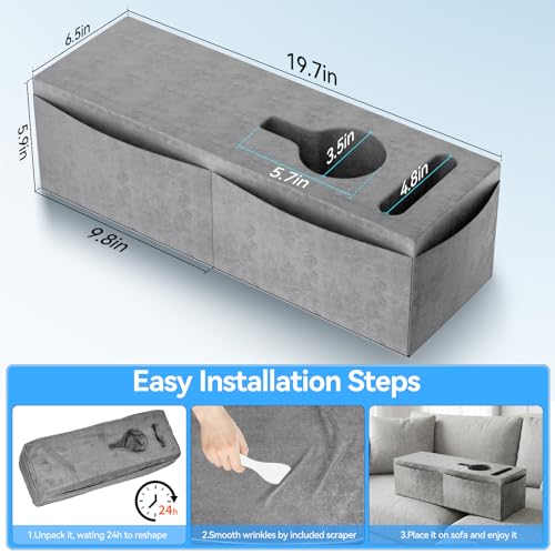Couch Armrest Caddy with Cup Holder, Portable Sofa Armrest - Image 3