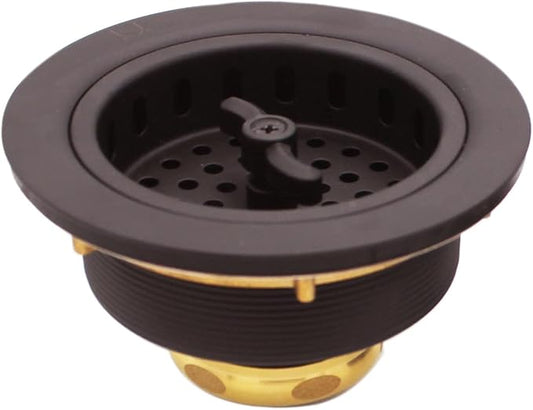 Westbrass R213-12 Wing Nut Style Large Kitchen Basket Strainer, Oil Rubbed Bronze