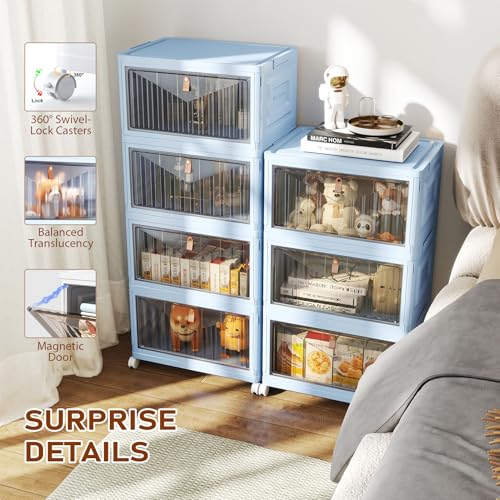Wise Oannes Closet Organizers and storage with Wheels, 23QT Blue - Image 5