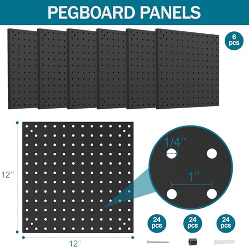 Peg Board Kit, Includes Pegboard and Accessories - Image 5