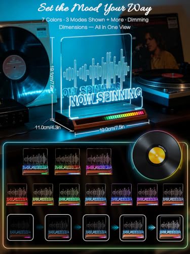 Ammonite Light up Vinyl Record Stand with Pickup Rhythm Light - Image 7