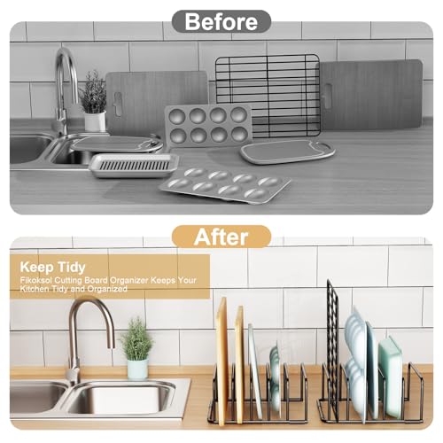 Fikoksol Cutting Board Organizer Storage, Baking Sheet Rack under - Image 6