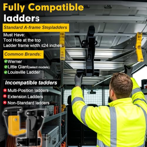 Van Interior Ladder Storage System, Heavy Duty Alloy Steel - Image 8