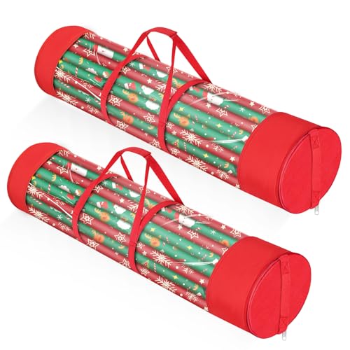 2Pack Christmas Gift Wrapping Paper Organizer Storage 40 - Image 2