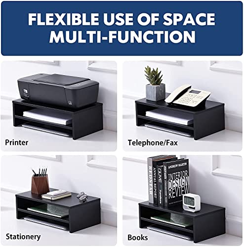 FITUEYES Wooden Monitor Stand Riser, 2-Tier Desk Storage Shelf - Image 5