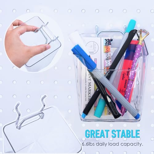 Clear Large Pegboard Cups, 6Pack Peg Board Square Storage - Image 6