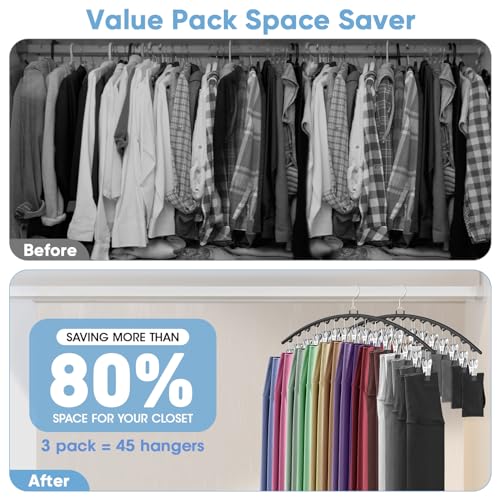 6 Pack Legging Organizer for Closet Hanging, Pants Hangers - Image 3