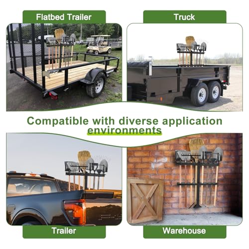 Upgraded Utility Trailer Tool Rack, 8-Hole Shovel and Rake - Image 8