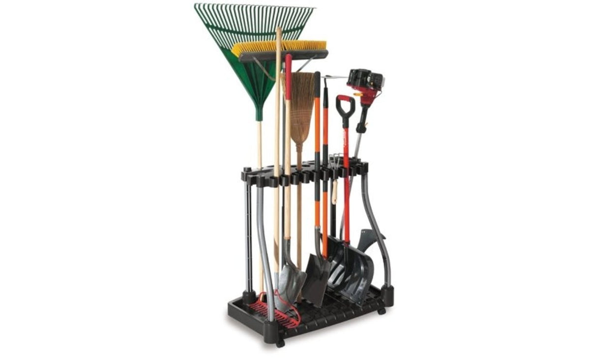 Rubbermaid Garage Tool Tower Rack Easy to Assemble Wheeled - Image 1
