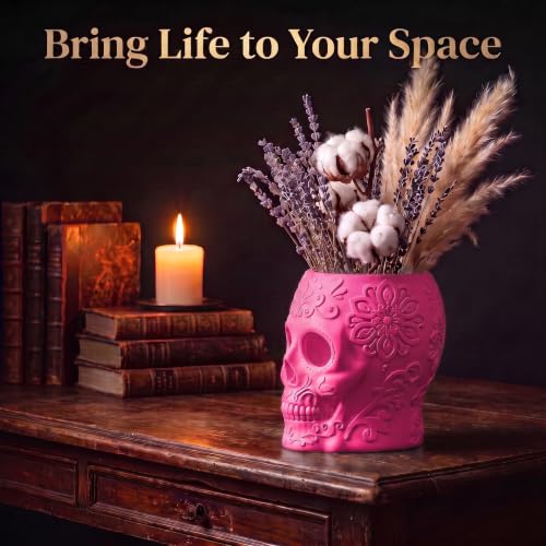 Sugar Skull Makeup Brush Holder, Makeup Organizer for Vanity - Image 6