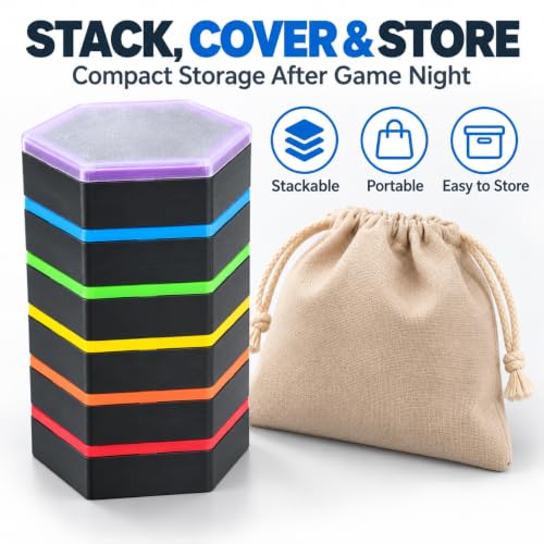 7 Pack Magnetic Hex Board Game Organizer Trays Stackable - Image 7