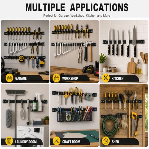 Heavy Duty Magnetic Tool Holder, 10 Pack 12" Wall Mount Organizer - Image 7