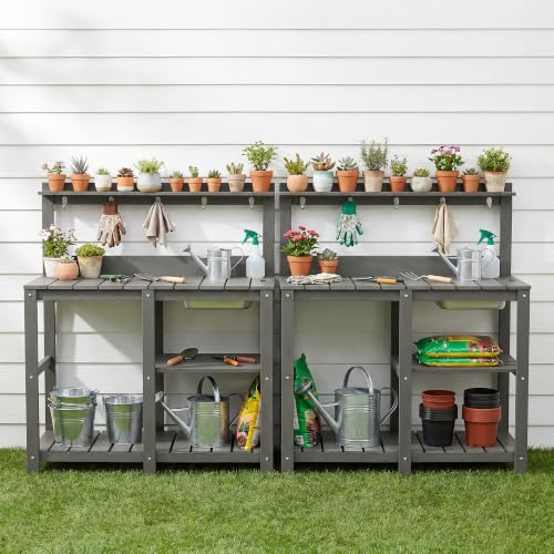 Weather-Resistant Outdoor Potting Bench Table - HDPE Top - Image 3