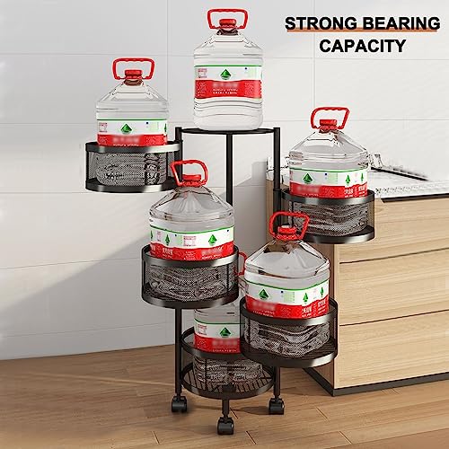 5 Tier Rolling Storage Cart, Metal Utility Cart with Lockable - Image 6