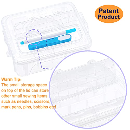 New brothread 2 Layer Stackable Clear Storage Box Organizer - Image 7