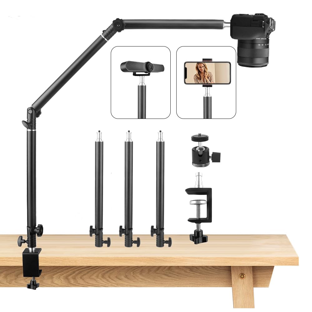 Heavy Duty Overhead Camera Desk Mount Stand 14.5"-41" with 1/4" - Image 1