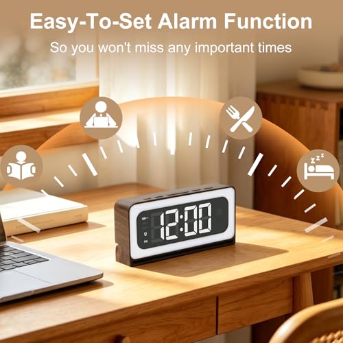 Clock Camera,Wood Grain,5G/2.4GHz WiFi Nanny Cam w/Alarm,2K - Image 5