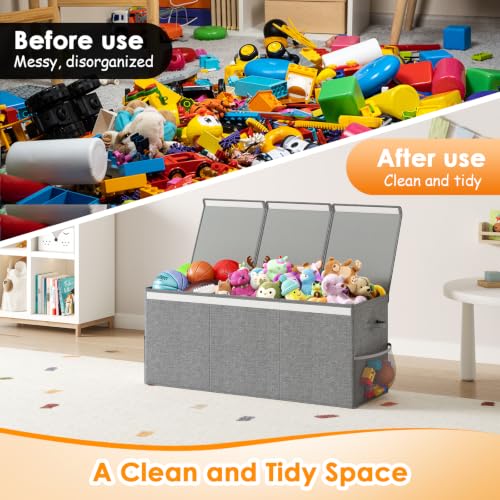 150L Extra Large Toy Storage Box with Lid, Foldable Toy - Image 5