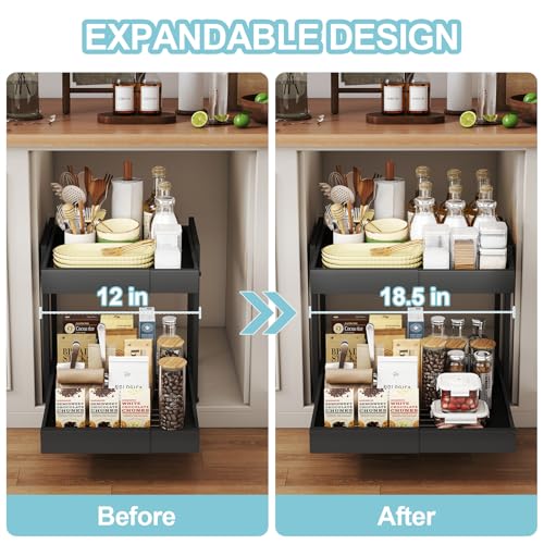 Golener 2-Tier Expandable Pull Out Cabinet Organizer, Cabinet - Image 3