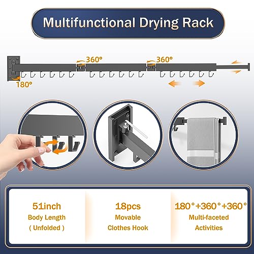 ZdwCyl Clothes Drying Rack,Laundry Drying Rack Wall Mount - Image 5
