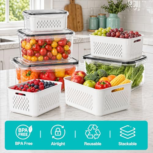 4 Pack Fruit Storage Containers for Fridge Set, BPA Free - Image 6
