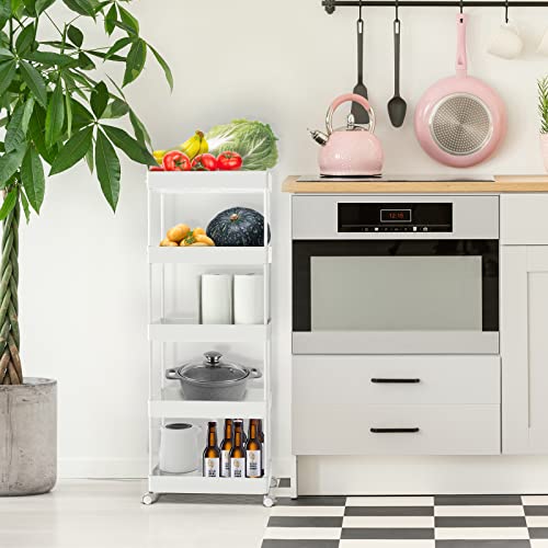 SPACEKEEPER 5 Tier Storage Rolling Cart, Bathroom Cart - Image 7