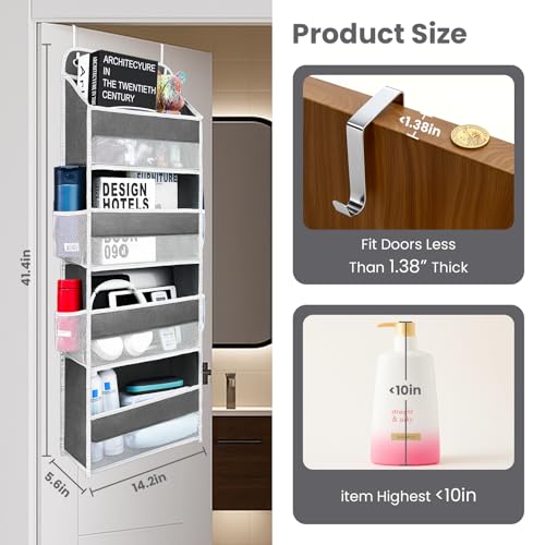 4-Shelf Over-the-Door Organizer with Side Pockets - Image 3