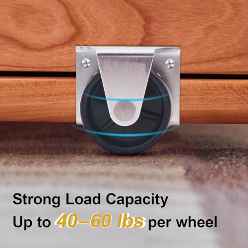 2 Inch Low Profile Caster Wheels for Trundle Bed, Cabinet - Image 6