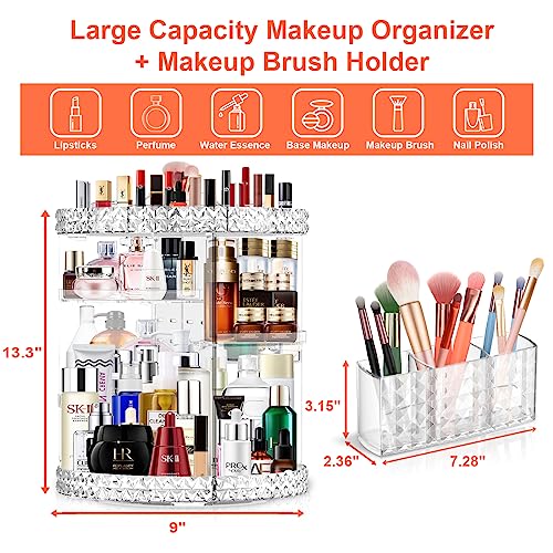 360 Rotating Makeup Organizer for Vanity + Makeup Brush - Image 6
