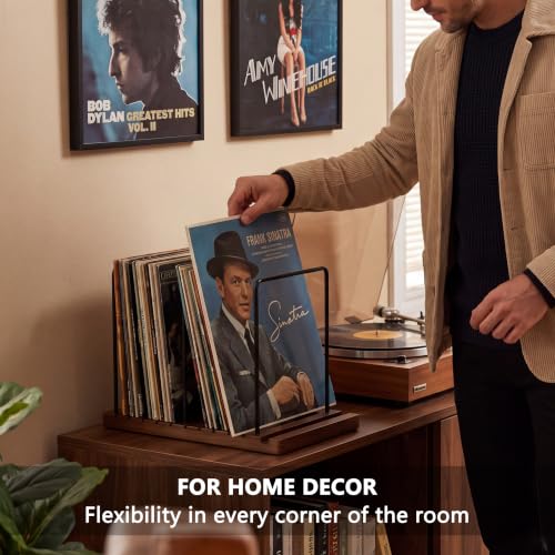 Solid Wood Vinyl Record Storage Stand & Display for Album - Image 3