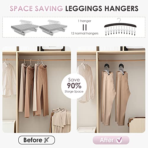 Wooden Leggings Hangers, Scarf Hangers for Closet, Black, 2 Pcs - Image 6