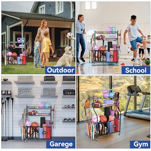 Mythinglogic Rolling Sports Equipment and Toy Organizer - Image 7