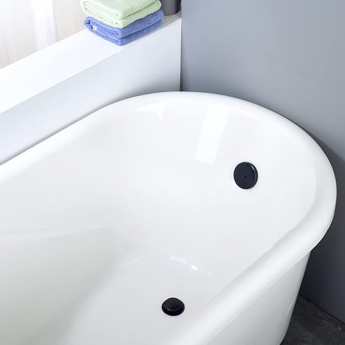 Brass Tip-Toe Tub Drain Kit with Basket Strainer and Single Hole Overflow Faceplate, Oil Rubbed Bronze