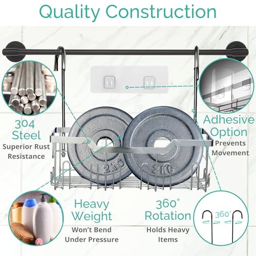 Small Shower Caddy Hanging - Shower Door Caddy Hanging - Image 5