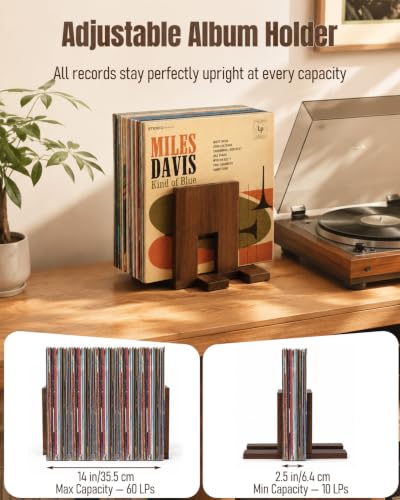 Uniclife Vinyl Record Storage Rack Wooden Vinyl Record - Image 4