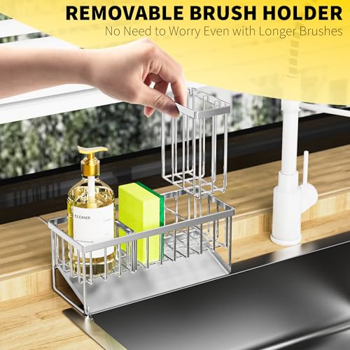 Cisily Sink Caddy Sponge Holder for Kitchen, 304 Stainless Steel - Image 4