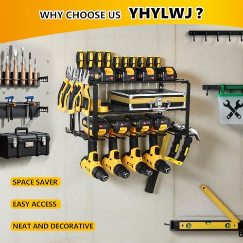 Wall Mount Power Tool Organizer, 3 Layers Garage Wall - Image 6