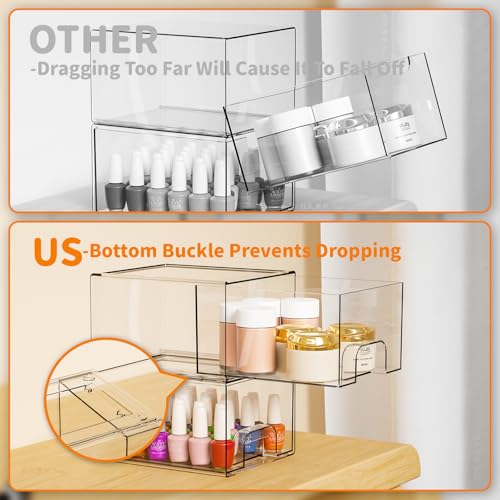 Yieach 2 Pack Clear Stackable Storage Drawers,4.4'' | All Products - Image 5