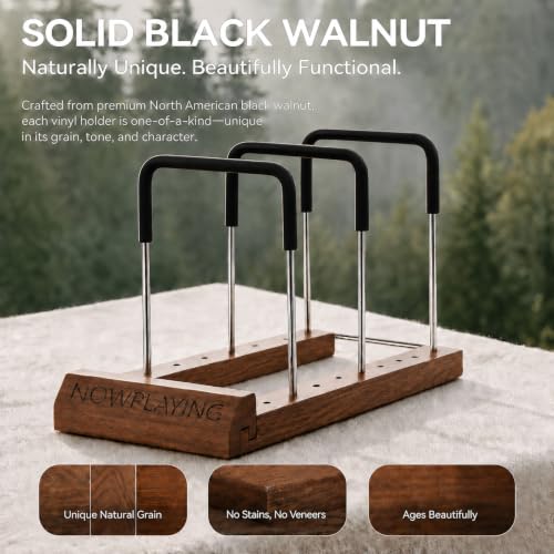Vinyl Record Storage, Black Walnut Record Holder Display - Image 8