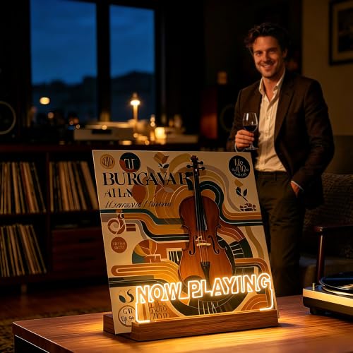 YuanDian Now Playing Vinyl Record Stand, Light up Display - Image 4