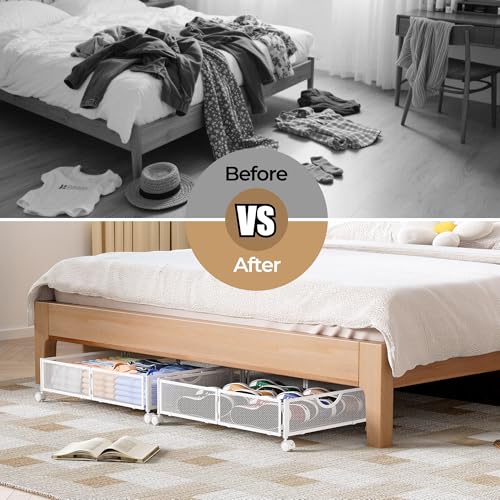 Yecaye Under Bed Storage with Wheels, 2 Pack Under Bed - Image 6