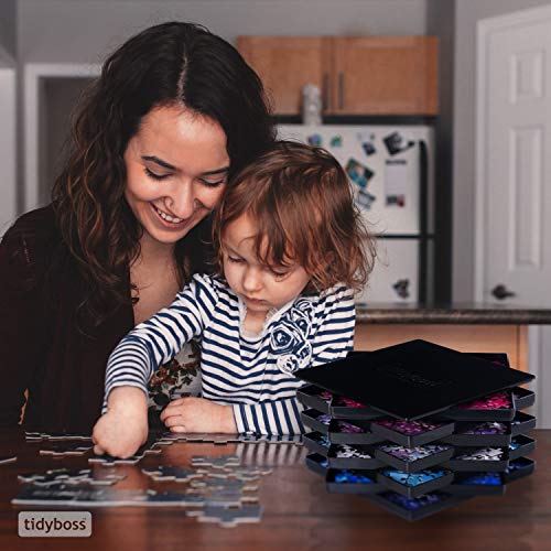 8 Black Puzzle Sorting Trays with Lid 10" x 10" | Puzzle - Image 3